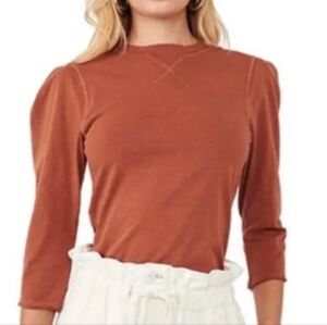 We The Free Clover Puff Sleeve Top in Mesa size XL